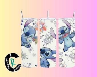 Flower Stitch 20 oz Sublimation Skinny Tumbler