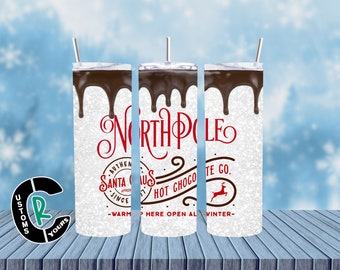 North Pole Hot Chocolate Tumbler: 20 oz Christmas Gift