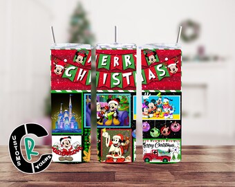Vaso navideño de Disney Friends, 20 oz, delgado, sublimación