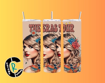 Tay Eras Tour Sublimation Tumbler, 20 oz Skinny Stainless Steel