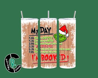 Grinch Day 20oz Skinny Tumbler – Christmas Coffee Lover Gift