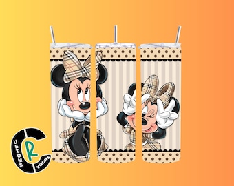 Bicchiere sottile da 20 once con fiocco di Minnie, grazioso design a sublimazione