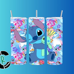 Stitch & Friend 20 oz Becher - Disney-inspiriertes Sublimationsdesign