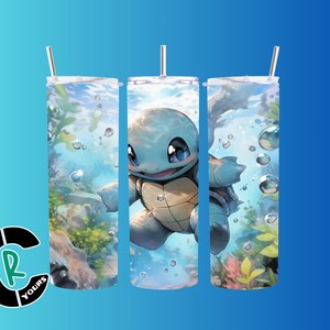 Squirtle inspiriert 20 Unzen Skinny Sublimationsbecher Ich muss Em Alle Geschenk I Heiße oder kalte Getränke fangen