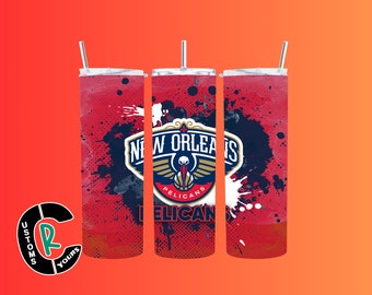 New Orleans Pelicans Inspired 20 oz Tumbler I Stainless Steel Drinkware I For Sports Fan I Perfect Basketball Fan Gift