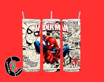 Spider Man Inspired 20 oz Skinny Sublimation Tumbler