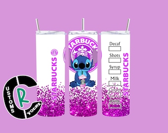Kaffe tecknad Stitch inspirerad 20 oz sublimering smal tumbler