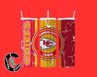 Chiefs Inspired 20 oz Stainless Steel Tumbler, Football Fan Gift