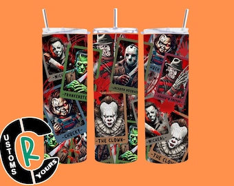 Scary Horror Movie Tumbler - 20 oz Sublimation Cup, Halloween Drinkware, Spooky Gift, Durable & Insulated