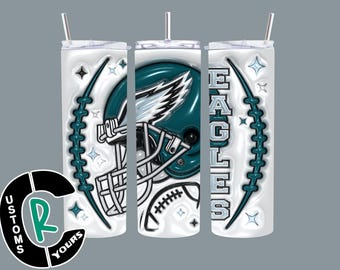 Eagles Football Helmet 20 oz Tumbler, Sublimation Stainless Steel Drinkware
