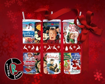 Christmas Movie Tumbler | 20 oz Skinny Sublimation Wrap