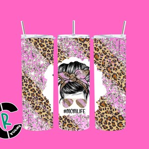 Messy Hair Bun Mom Tumbler 20 Unzen Skinny Sublimation Ich Hält Getränke heiß oder kalt I Besonderes Geschenk für Mama