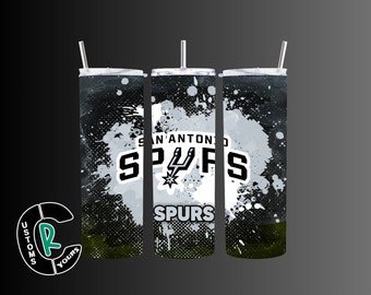 San Antonio Spurs Tumbler: Abstract Stainless Steel Drinkware, Basketball Fan Gift