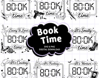 Book Time SVG PNG Bundle | Fantasy Romance Horror Smut Reader Cricut Files Digital Download
