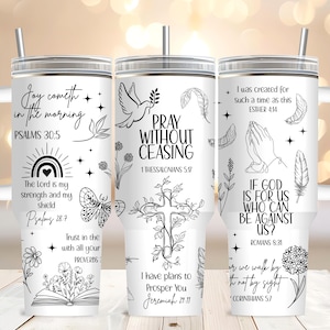 Christian Prayer 40oz Tumbler Laser Engraving Wrap Bible Verse Tumbler Wrap SVG 40oz Laser Engraved SVG For Laser Rotary 9 Free Tumbler Wrap