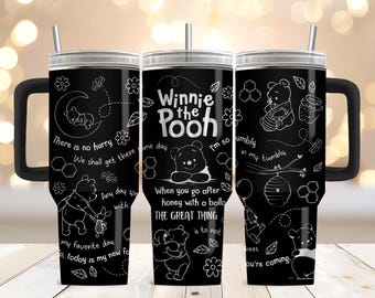 Winnie The Pooh 40oz Tumbler Laser Engraving Wrap Pooh And Honey Bee Tumbler Wrap SVG 40oz SVG For Laser Rotary 9 Free Tumbler Wrap