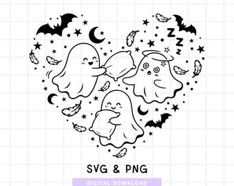 Sleeping Boos SVG PNG | Funny Halloween Shirt | Ghost Squad Cricut File Digital Download