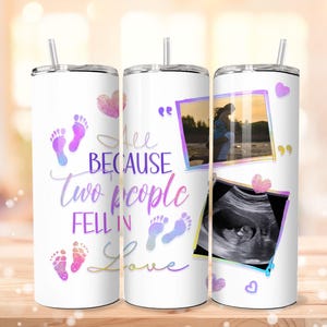 Parent to Be Tumbler Wrap PNG Photo 20oz Tumbler Design Seamless Sublimation Two People Fell In Love Tumbler Included 9 Free Design