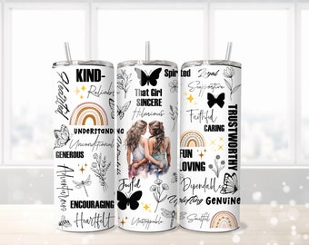 Best Friend 20oz Skinny Tumbler Sublimation Design Bestie Gifts for Women Friendship Gifts Tumbler Wrap PNG Digital Download