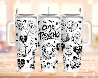 Horror Movie 40oz Tumbler Laser Engraving Wrap True Crime Tumbler Wrap SVG For Laser Rotary