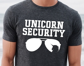 Unicorn Birthday Party Outfit for Dad, Funny Unicorn Birthday Dad Long Sleeve, Unicorn Father Tee, Unicorn Security Shirt, Unicorn Dad Gift