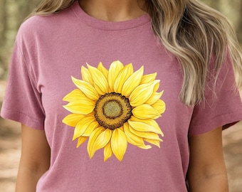 Sunflower Graphic T-Shirt: Womens Fall Garden Tee