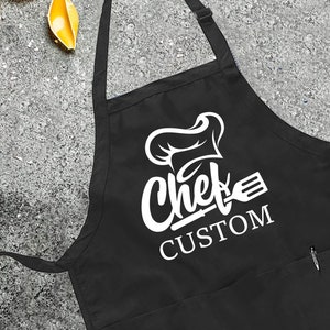 Chef Printed Apron, Printed Kitchen Apron for Women & Men, Customized Apron, Personalized Gift, Cute Apron For Women Men, Printed Apron