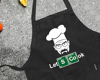 Let's Cook Apron for Men, BBQ Chef Gift