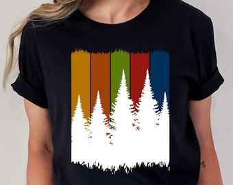 Retro Forest T-Shirt: Nature Adventure Tee, Camping Gift