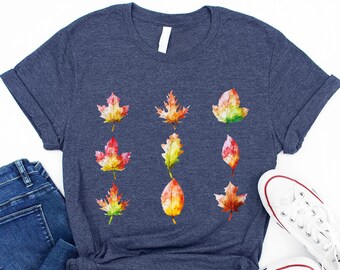 Fall Leaves Collage T-Shirt: Autumn Graphic Tee