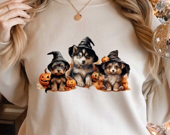 Halloween Sweatshirt, Halloween Dogs Hoodie, Halloween Dog, Halloween Crewneck, Fall Shirts, Cute Dog Sweater, Spooky Season, Dog Lover Gift