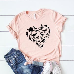 Heart of Dinosaurs T-Shirt: Personalized Alphabet Name Tee