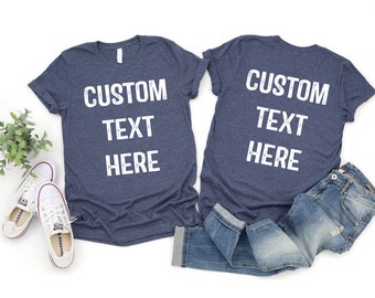 Custom Text T-Shirt: Personalized Front & Back Design
