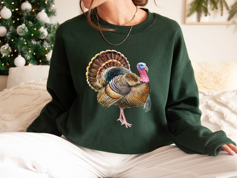 Vintage Turkey Sweatshirt: Thanksgiving Autumn Hoodie image 5