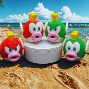 Cheep Cheep Fisch Figur - 3D Gedrucktes Mario-inspiriertes Dekor | Rot, Grün, Wütend oder Klassisch | 2 Größen