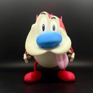 Stimpy Figur – 3D Gedrucktes 90er Jahre Cartoon Sammlerstück | Ren & Stimpy Spielzeug | Nickelodeon Display Figur | Retro Cartoon Geschenk