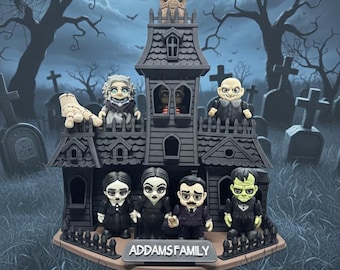 Addams Family Flexi Figures & Spooky House – 3D Printed Articulating Collectible Set