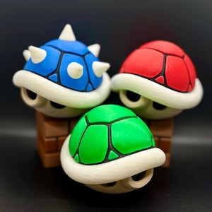 3D gedruckte Mario Shell - Grün, Rot oder Blau | 3 Größen erhältlich | Gamer Geschenk