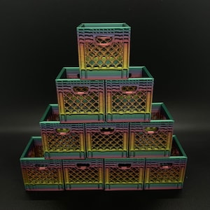 3D Printed Mini Crate: Colorful Desk Organizer