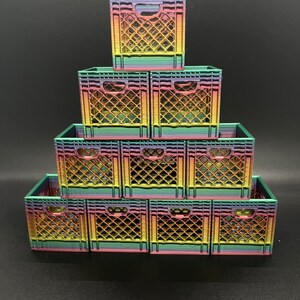 3D Printed Mini Crate: Colorful Desk Organizer - Etsy