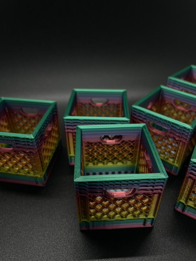 Translucent Crate 3D Printed Mini Crate: Colorful Desk Organizer - Etsy