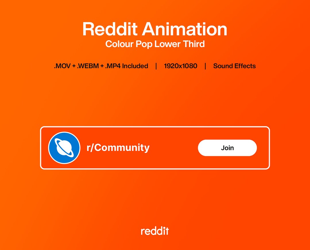 Reddit Color Pop Lower Third Social Media Lower Third Etsy