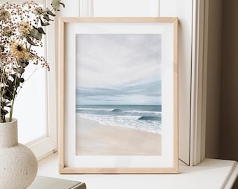Morning Mist Landscape Art Print - Coastal Beach Scene
