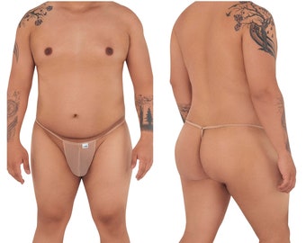 Plus Size Men's Micro Mesh Thong Color Beige Size 1/2X Only