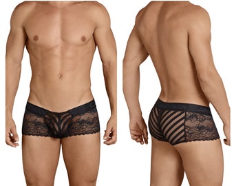 Mens Lace Briefs Short Lingerie Color Black. For Lounging, As Lingerie or For a Hot Date! (Size Small Only)