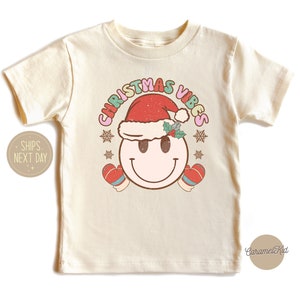 Christmas Vibes Kids Shirt, Christmas  Smiley Shirt, Merry Christmas Bodysuit, Christmas Smiley Toddler  Shirt