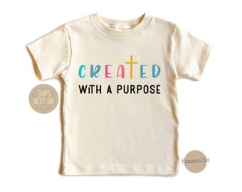 Created with a Purpose Kids Shirt, Retro Jesus Toddler Shirt, Christian Kids T-Shirt, Jesus Kids Tee, Retro Kids Shirt, Toddler & Youth Tee