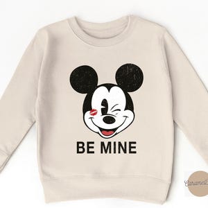 Mickey Be Mine Toddler Sweatshirt, Be Mine Crew Neck, Mickey Disney Sweatshirt, Toddler Mickey Sweatshirt, Gift for Girl Crew Neck