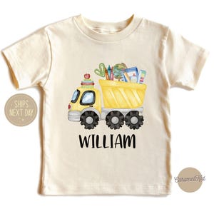 Custom Name Shirt, Truck Toddler Shirts, Back To School, Cute Truck Lover T-Shirt, Little Boy Toddler Youth Kids Clothing, Truck Tee