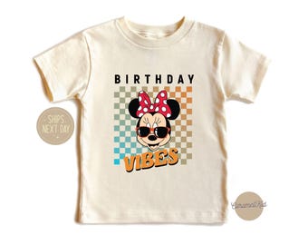 Disney Retro 90s Mickey And Friends Birthday Vibes Shirt, Cute Minnie Donald Daisy Shirt, Disneyland Sweatshirt, Minnie Birthday Vibes Shirt